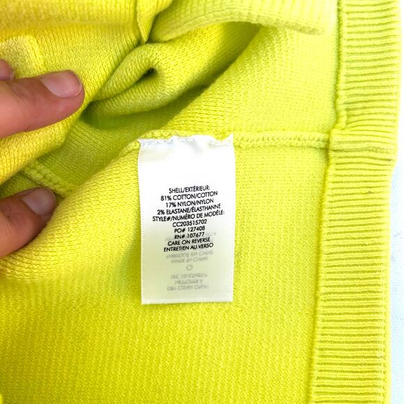 Alice + Olivia Ila Knit Neon Collared Cardigan Sweater Top Green Yellow XS - Picture 10 of 12